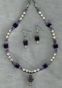 Amethyst in Silver w/ Amethyst & Pearl Beads